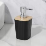 3 matte black bathroom soap dispenser tumbler set