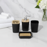 3 matte black bathroom soap dispenser tumbler set