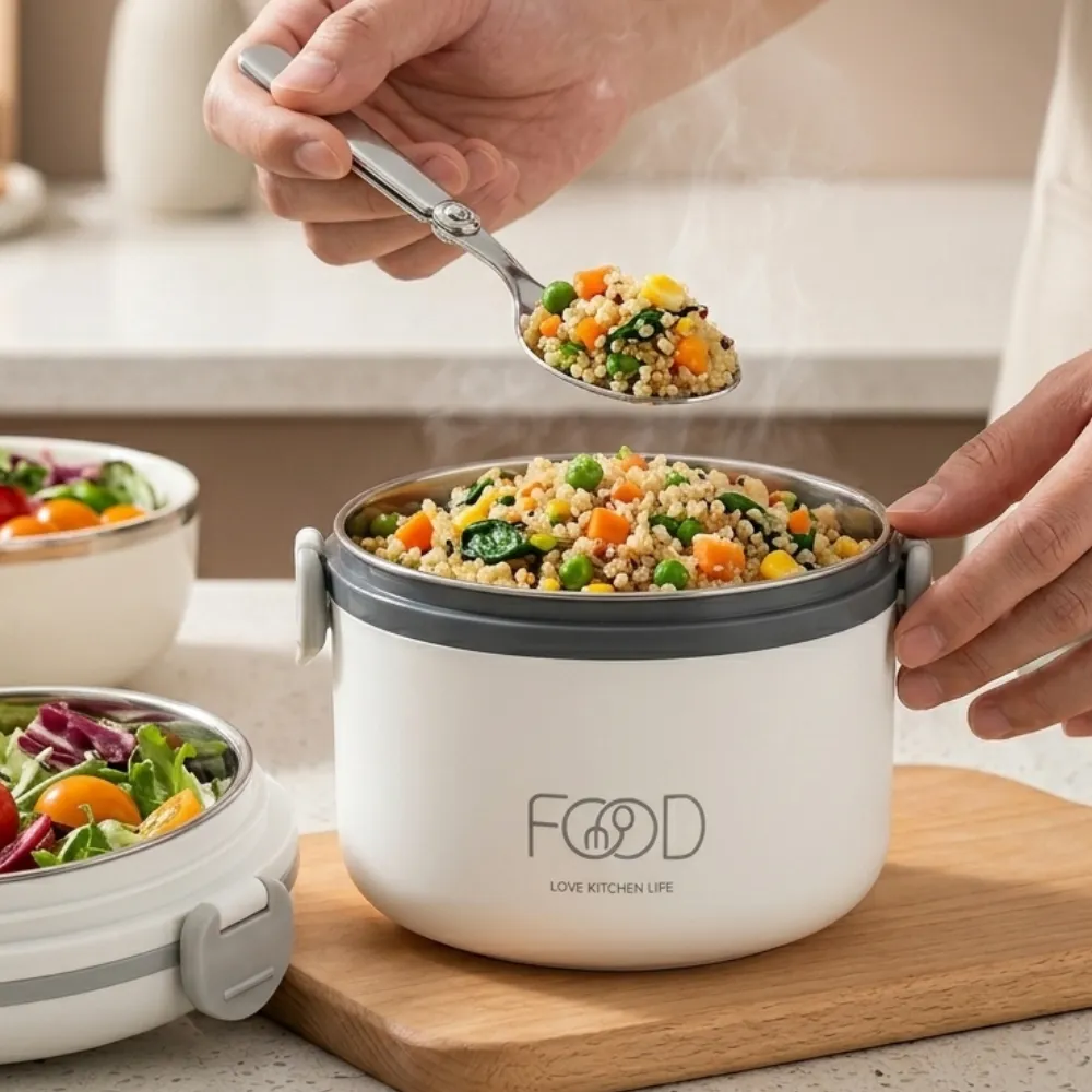 2 layer warm lunch box with bag