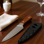 stainless steel butcher knife with cover