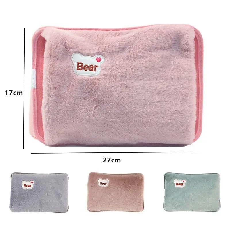 plush bear electric hot water bag massager