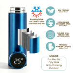 smart insulated stainless steel temperature display water bottle