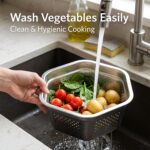 stainless steel 24cm square kitchen colander