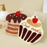 cute cupcake shaped soft plush kitchen towel