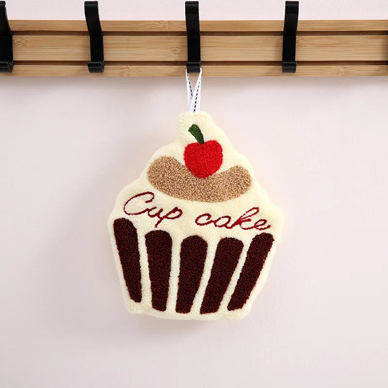 cute cupcake shaped soft plush kitchen towel