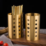 gold stainless steel chopstick holder utensil drying