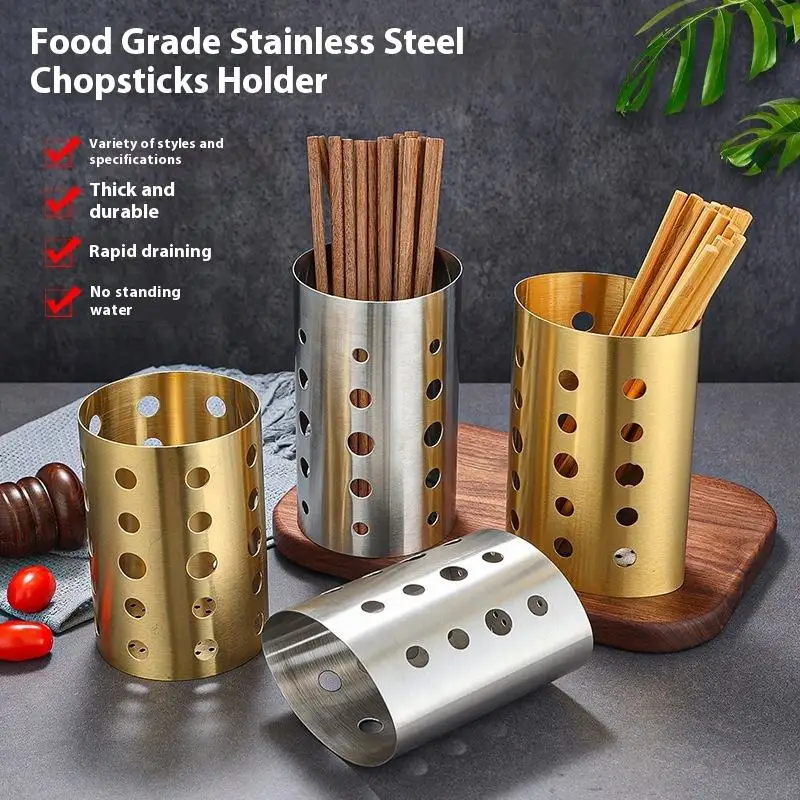 gold stainless steel chopstick holder utensil drying