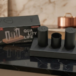 luxury stainless steel salt & pepper shaker set with toothpick holder