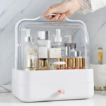 portable makeup organizer box transparent cosmetic showcase