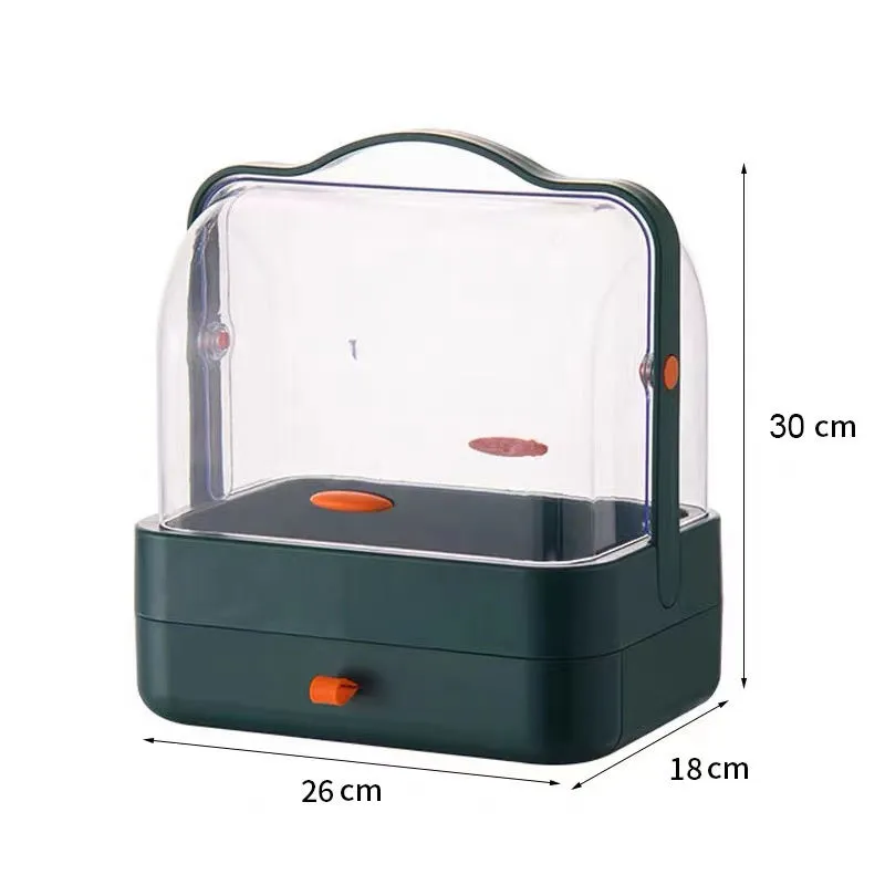portable makeup organizer box transparent cosmetic showcase