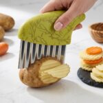stainless steel crinkle cut vegetable slicer knife