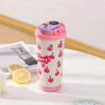 cute cartoon fruit insulated stainless steel tumbler
