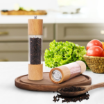 premium wooden salt and pepper grinder set
