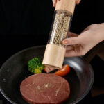 premium wooden salt and pepper grinder set
