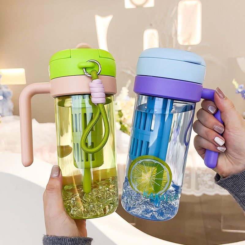 Portable Fruit Infuser Water Bottle With Side Handle