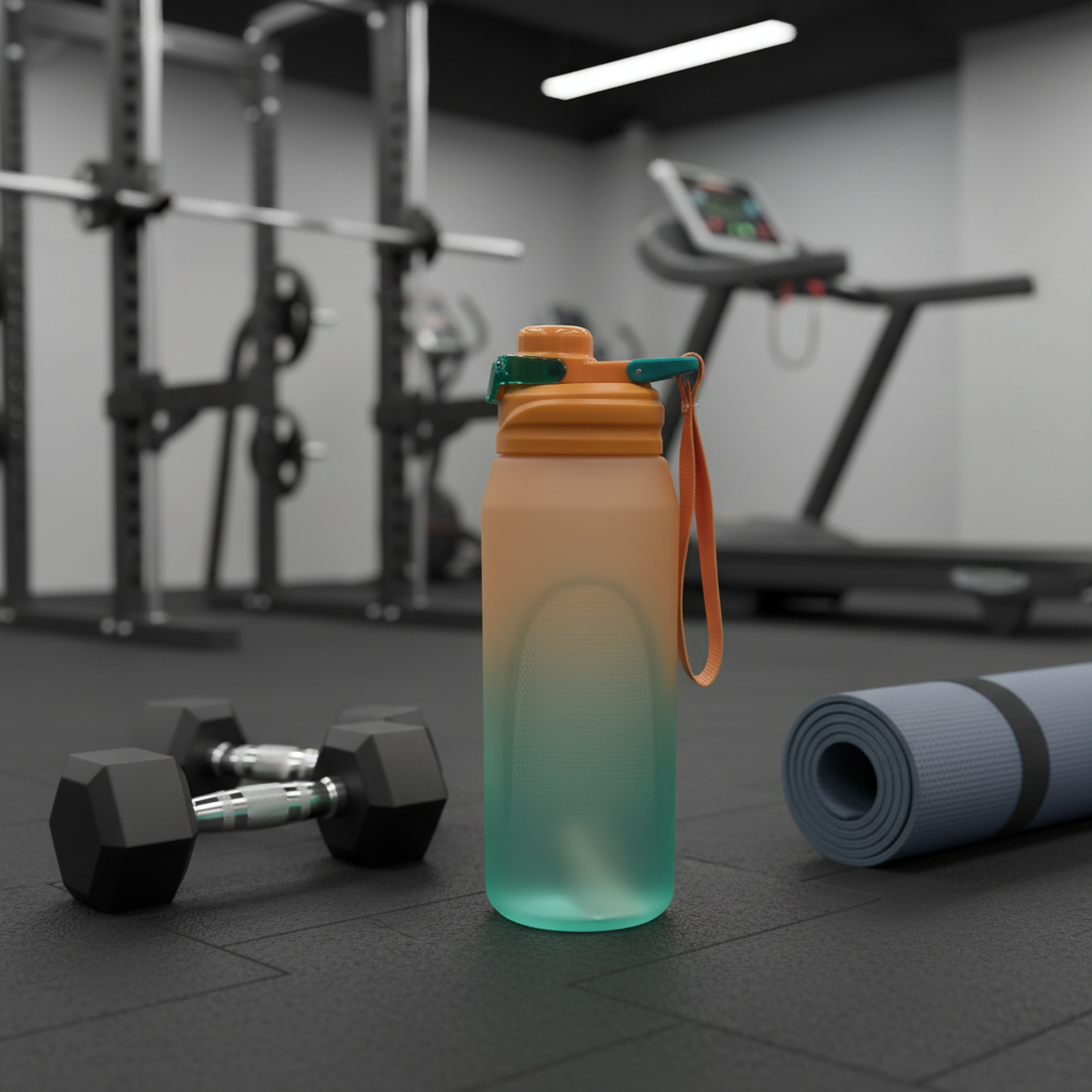 Gradient Frosted Sports Water Bottle With Wrist Strap