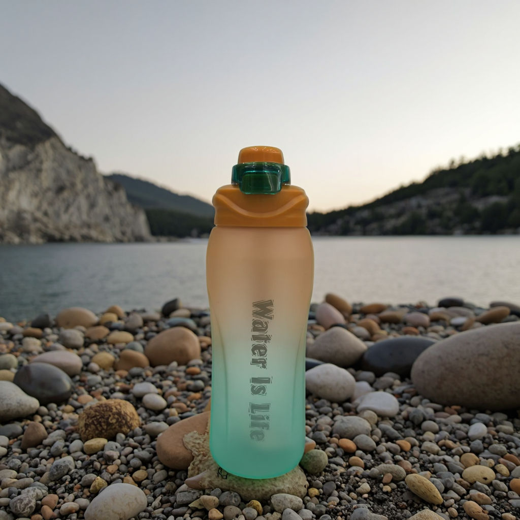 Gradient Frosted Sports Water Bottle With Wrist Strap