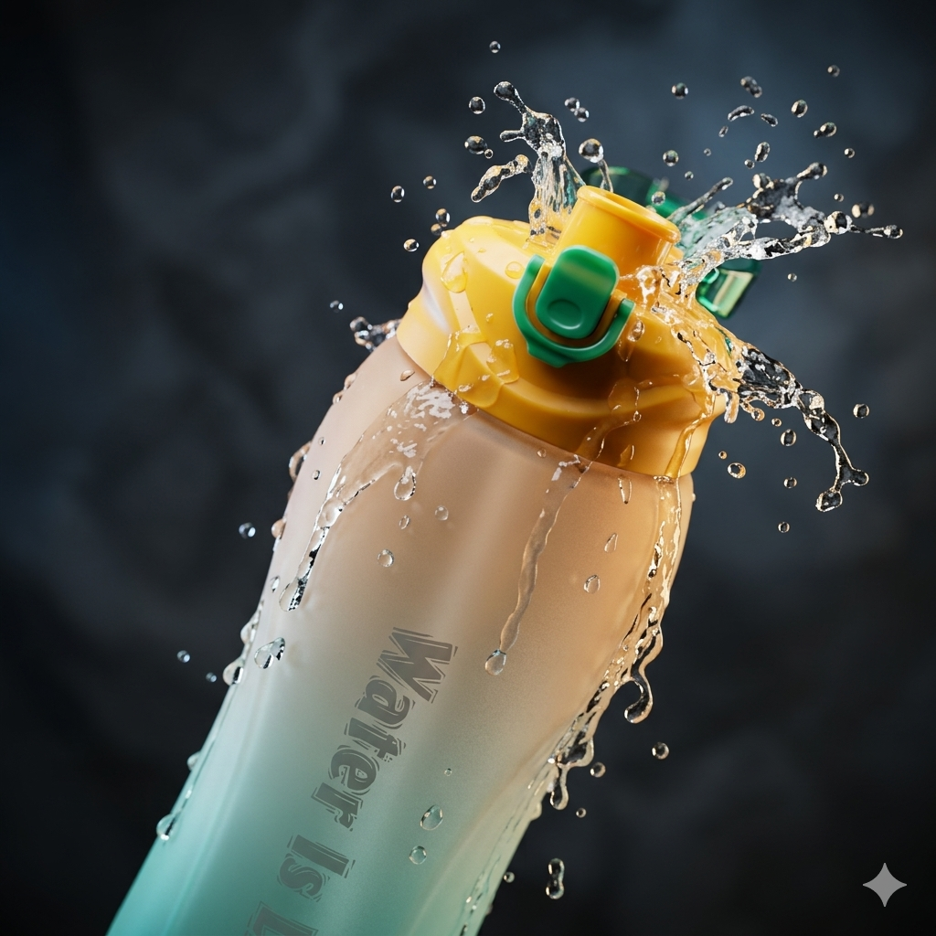 Gradient Frosted Sports Water Bottle With Wrist Strap