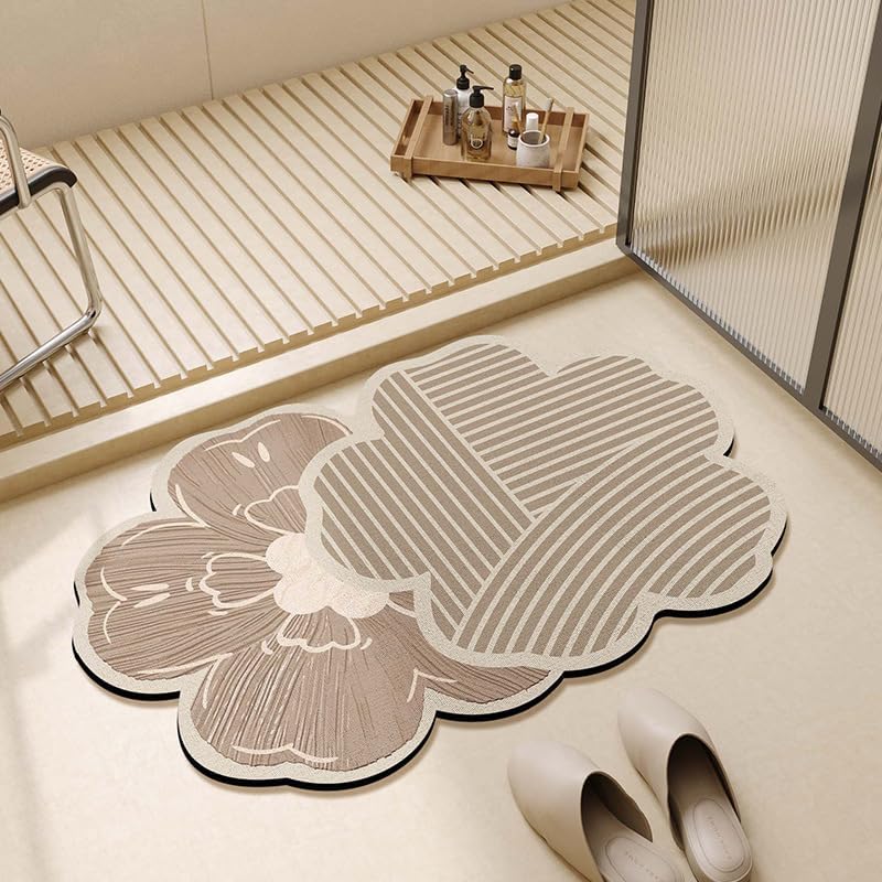 Luxury Floral Shaped Non Slip Absorbent Bath Mat