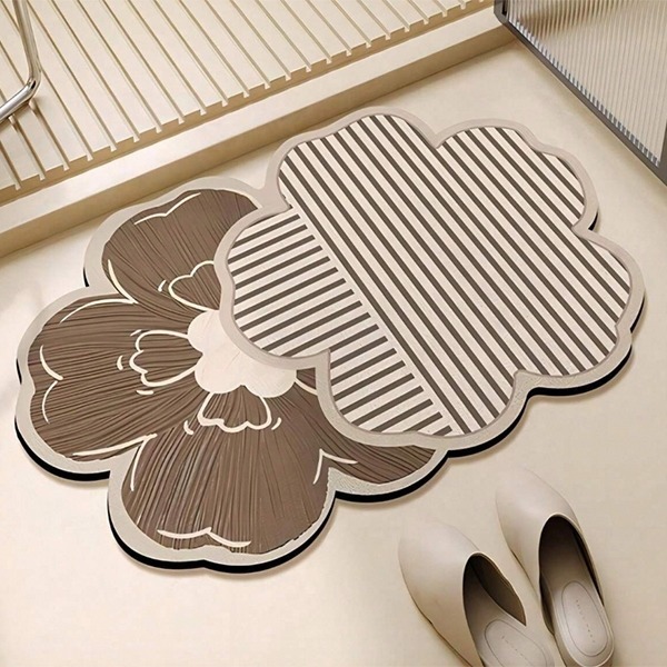 Luxury Floral Shaped Non Slip Absorbent Bath Mat