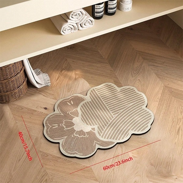 Luxury Floral Shaped Non Slip Absorbent Bath Mat