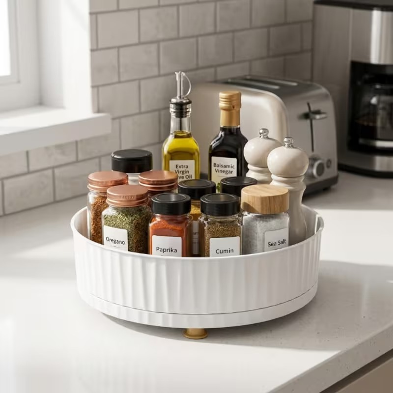 Premium Rotating Kitchen Spice Rack Lazy Susan Organizer