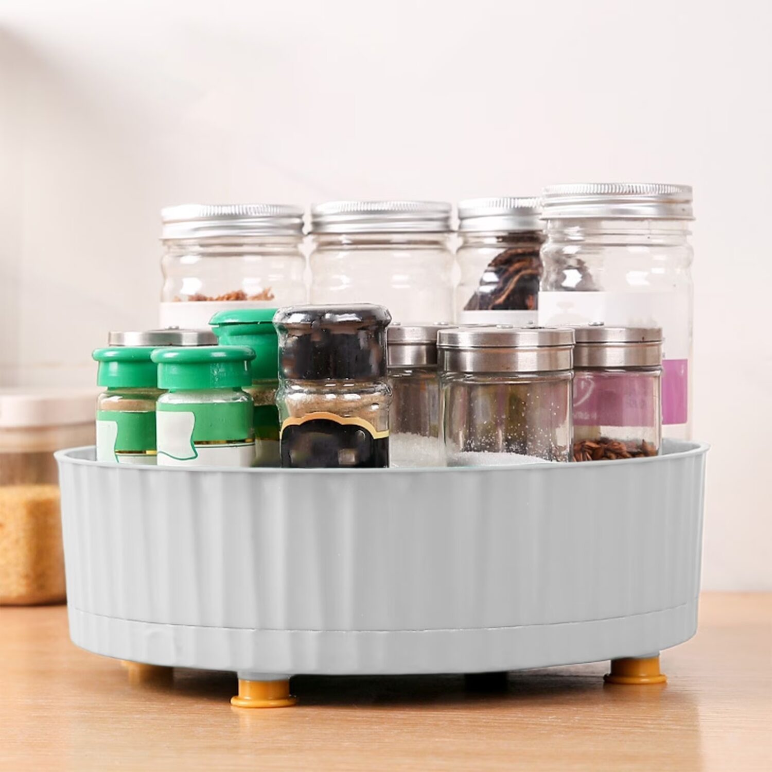 Premium Rotating Kitchen Spice Rack Lazy Susan Organizer