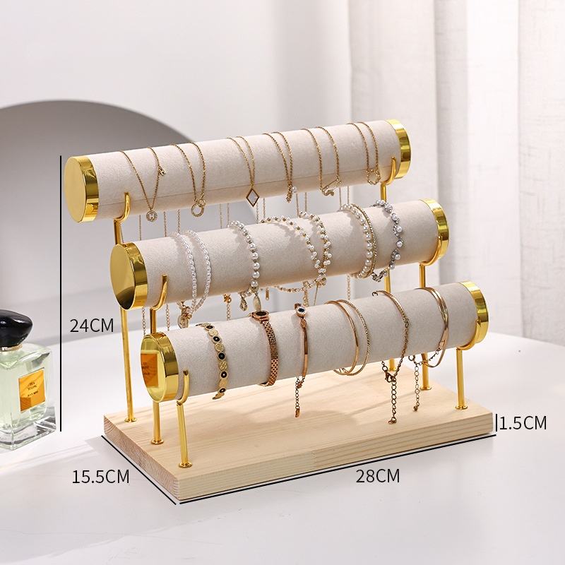 Premium 3 Tier Velvet Bracelet Jewelry Organizer Stand