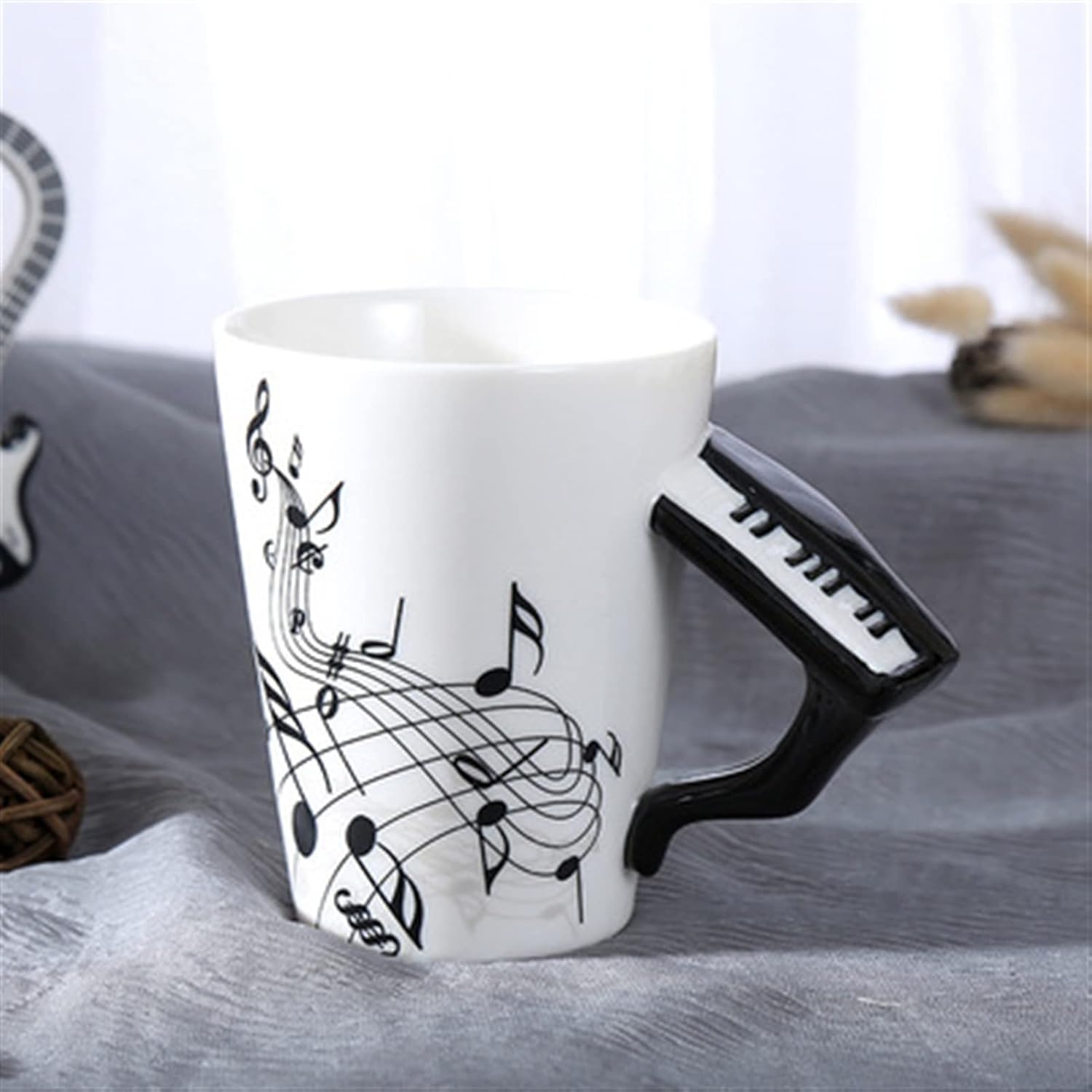 Creative Ceramic Guitar Handle Music Note Coffee Mug