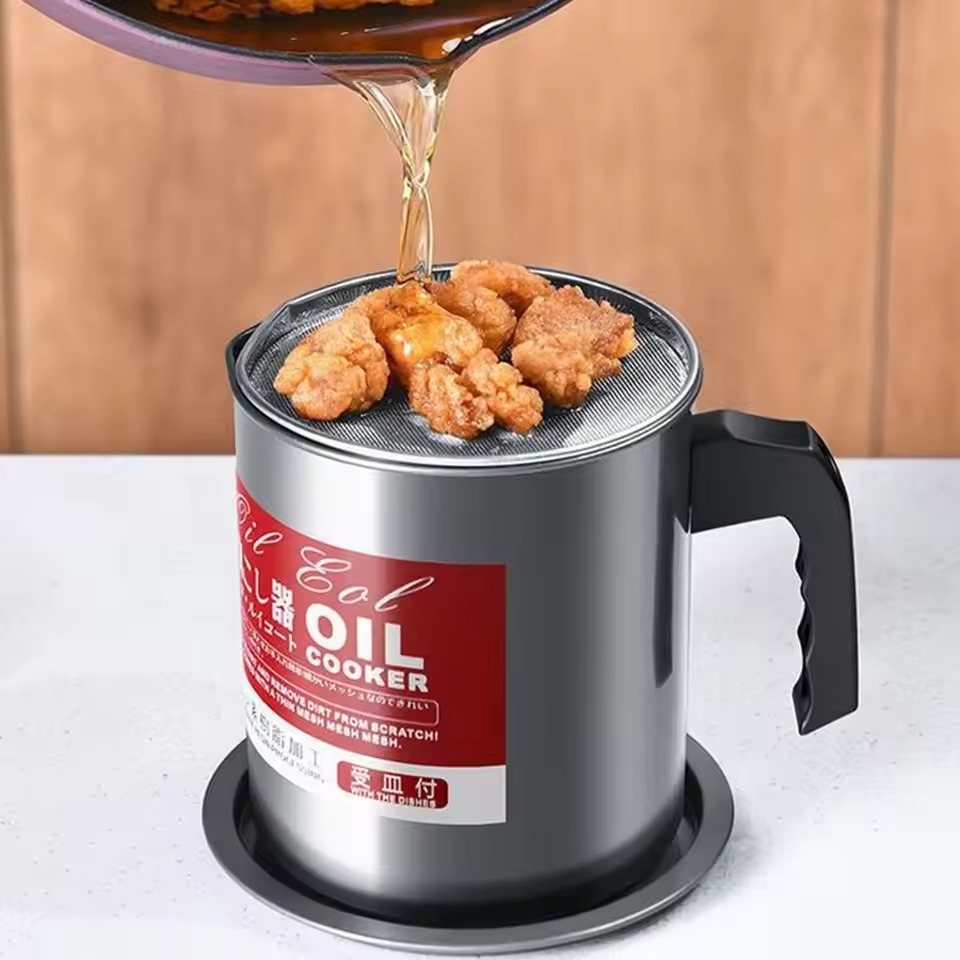 1.4L Stainless Steel Kitchen Oil Filter Pot