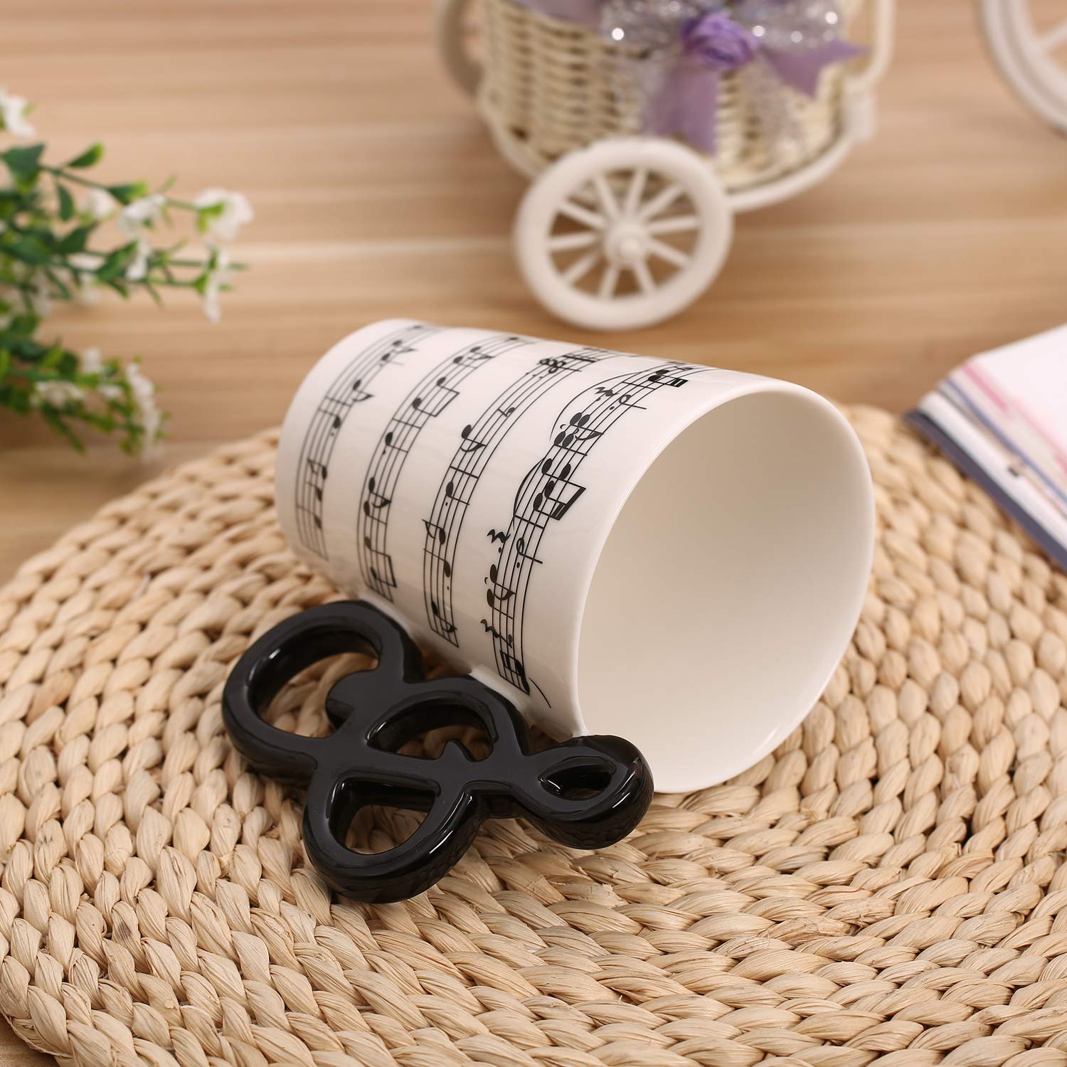Creative Ceramic Guitar Handle Music Note Coffee Mug
