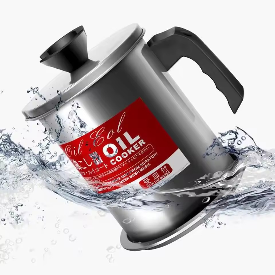 1.4L Stainless Steel Kitchen Oil Filter Pot
