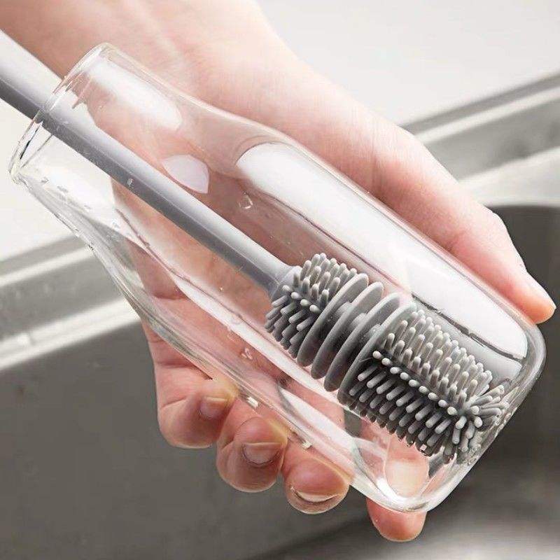 Long Handle Silicone Water Bottle Cleaning Brush Set