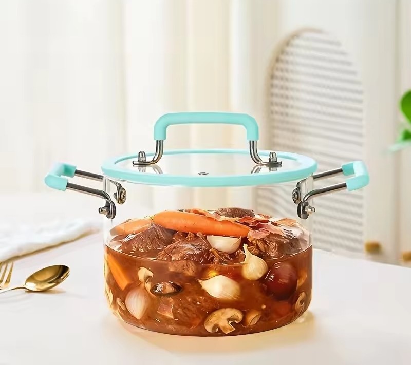 Premium 1 Piece Borosilicate Glass Cooking Pots Set