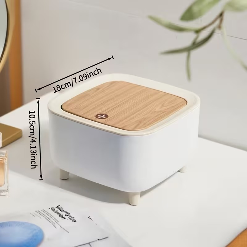 Mini Desktop Trash Can with Press Top Lid