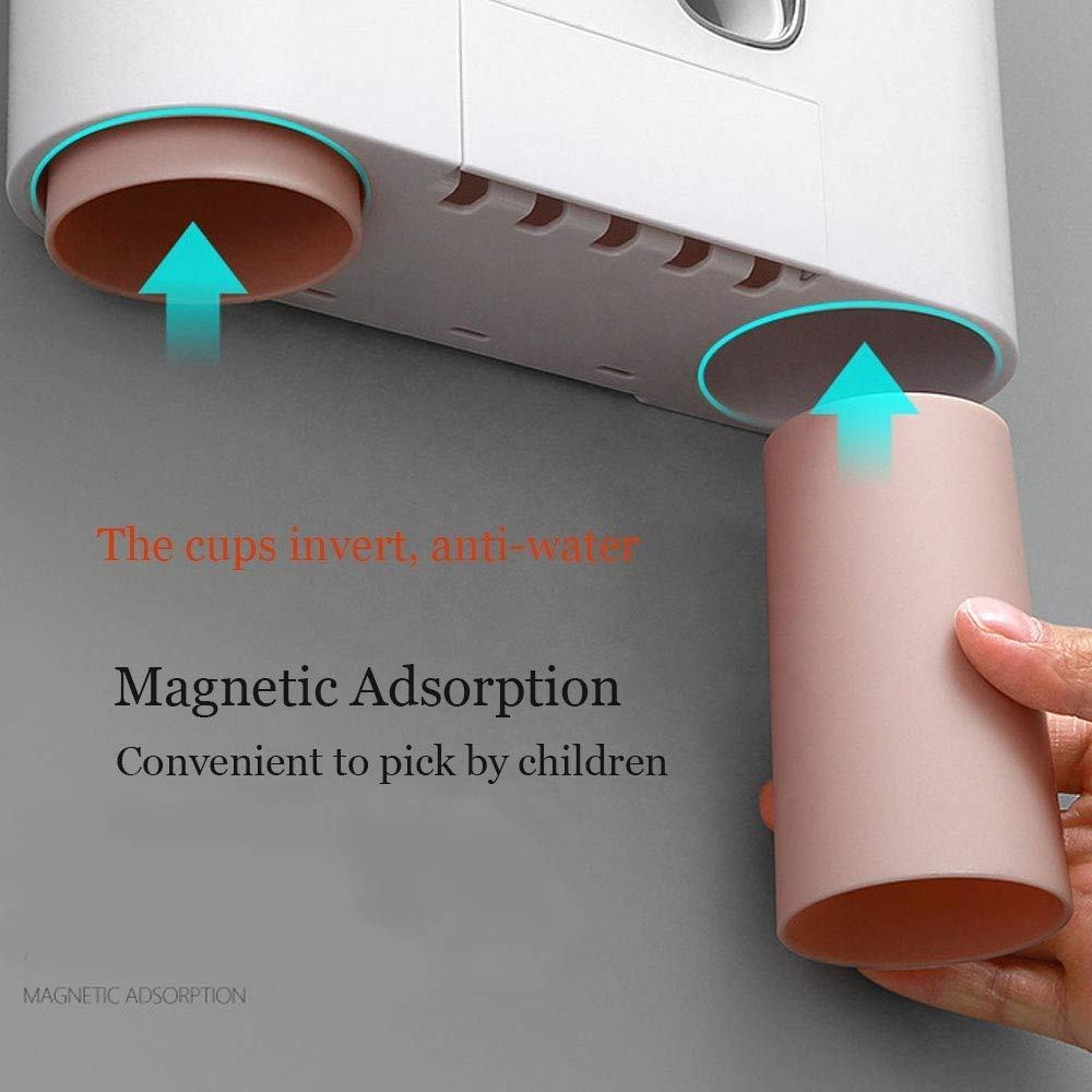 Wall-Mounted Automatic Toothpaste Dispenser and Toothbrush Holder