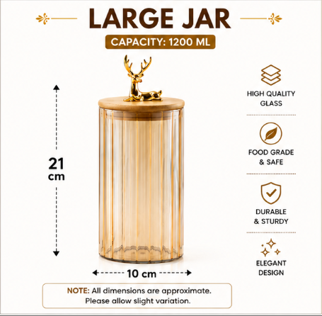 Premium Amber Glass Canister Jar (1pc)