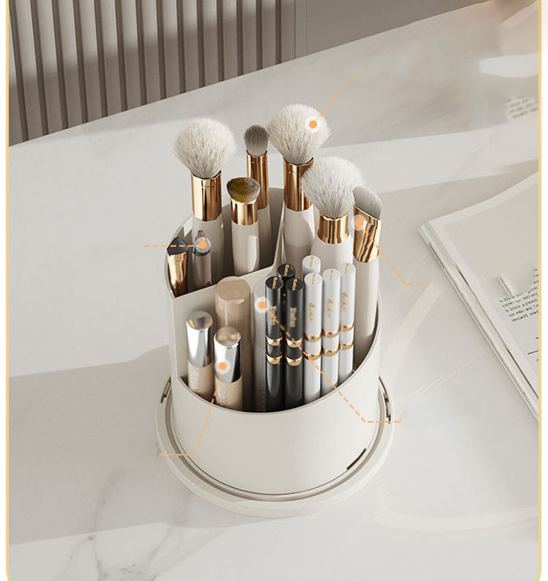 Luxury Rotating Acrylic Makeup Brush Organizer Box
