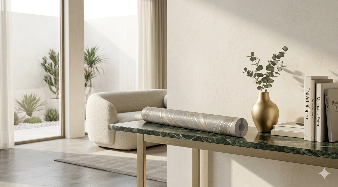 Luxury Metallic Gold and Gray Marble Textured Wallpaper