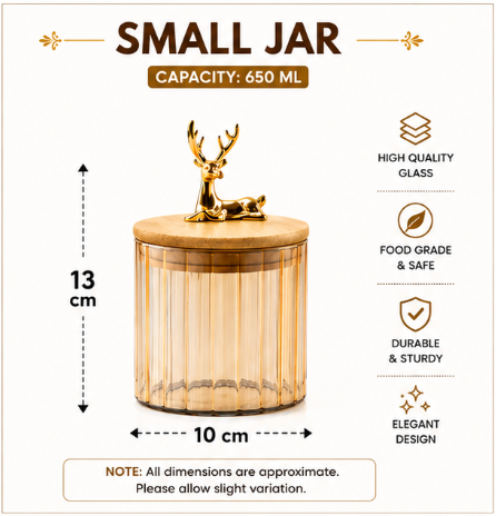 Premium Amber Glass Canister Jar (1pc)