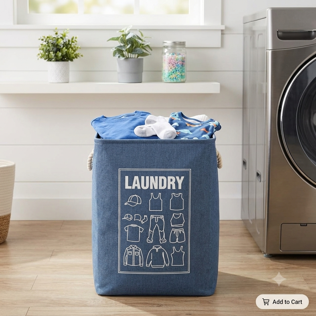 Premium Square Fabric Laundry Hamper Basket Organizer Bin