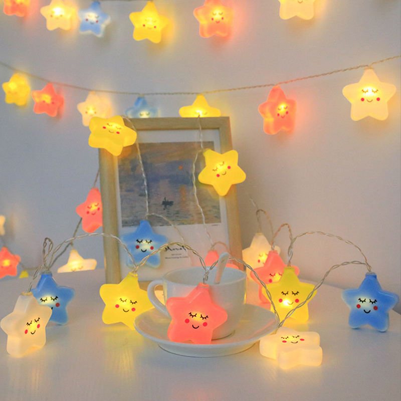 1.3 Meter Cute Smiling Star LED String Lights