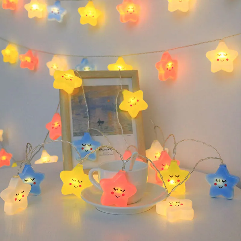 1.3 Meter Cute Smiling Star LED String Lights