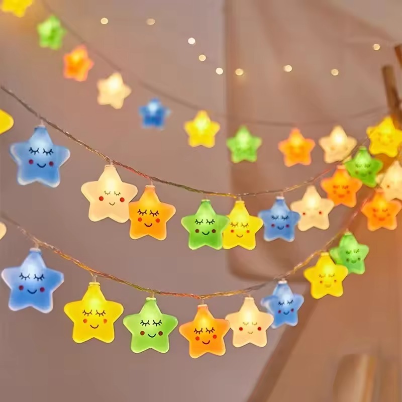 1.3 Meter Cute Smiling Star LED String Lights