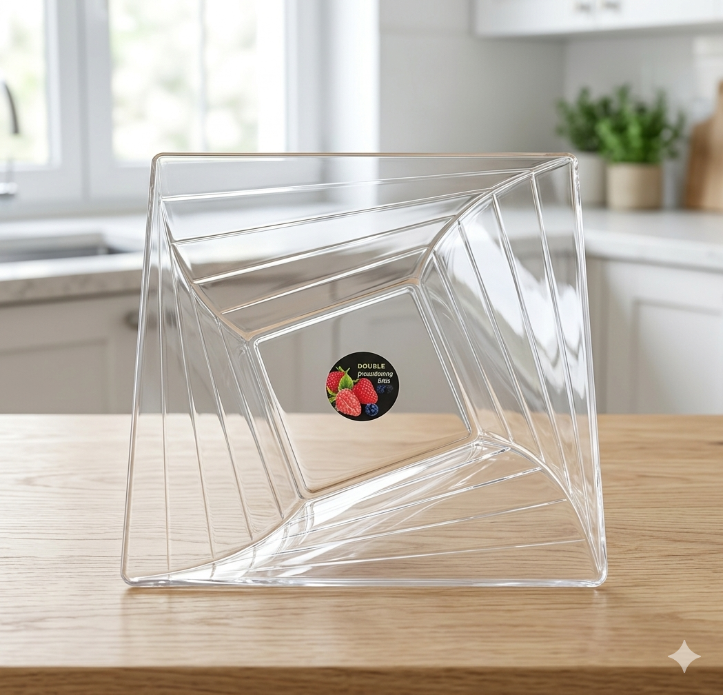 Modern Square Acrylic Decorative Fruit Candy Serving Bowl