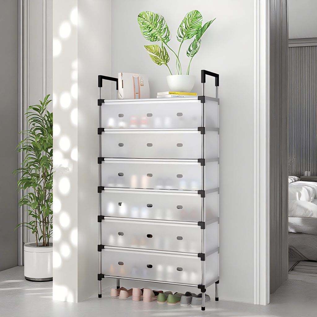 Premium 6 Tier Dustproof Entryway Shoe Storage Cabinet