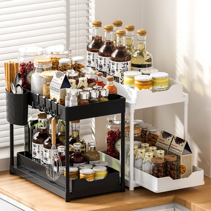 Premium 2-Tier Multi-Functional Under Sink Organizer and Storage Caddy