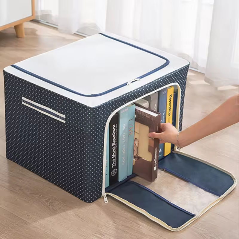Premium Polka Dot Foldable Fabric Storage Organizer Box