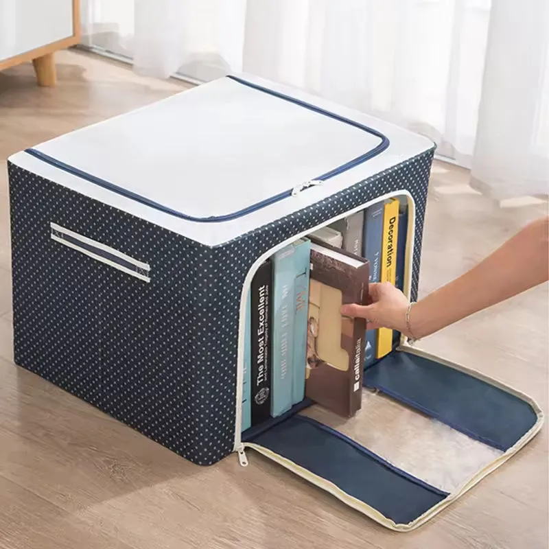 Premium Polka Dot Foldable Fabric Storage Organizer Box