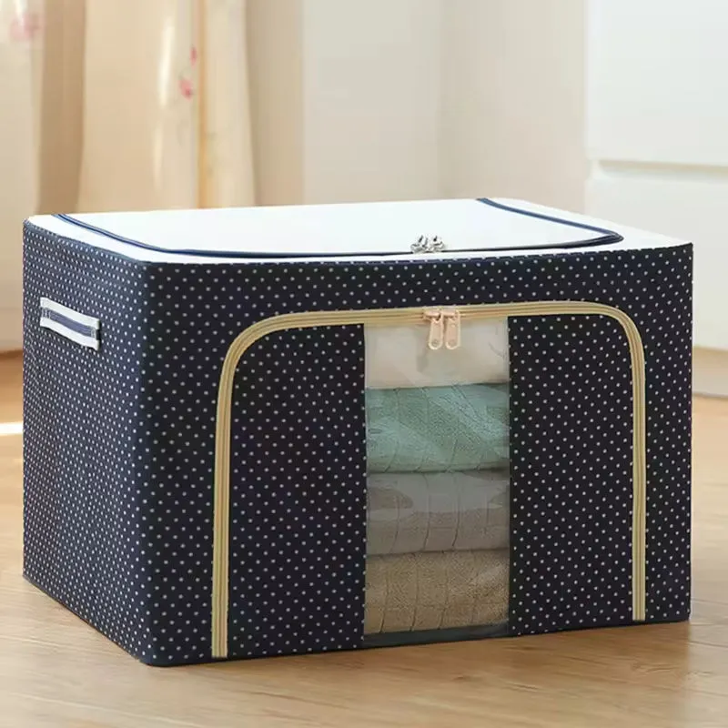 Premium Polka Dot Foldable Fabric Storage Organizer Box